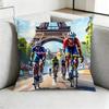 Tour De FFrance BBicycle Pillow Case Square DoubleSided Sofa Cushion Cover Bedroom Bedside Pillow Gift