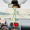 1Pc Car Interior Decoration Rearview Mirror Hanging Knitted Lanyard Ornament Strawberry Pendant Home Auto Decoration Accessories