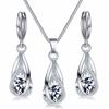 Women's Retro Zircon Crystal Jewelry Set - European & American Design, Rotating Teardrop Necklace & Earrings Trend