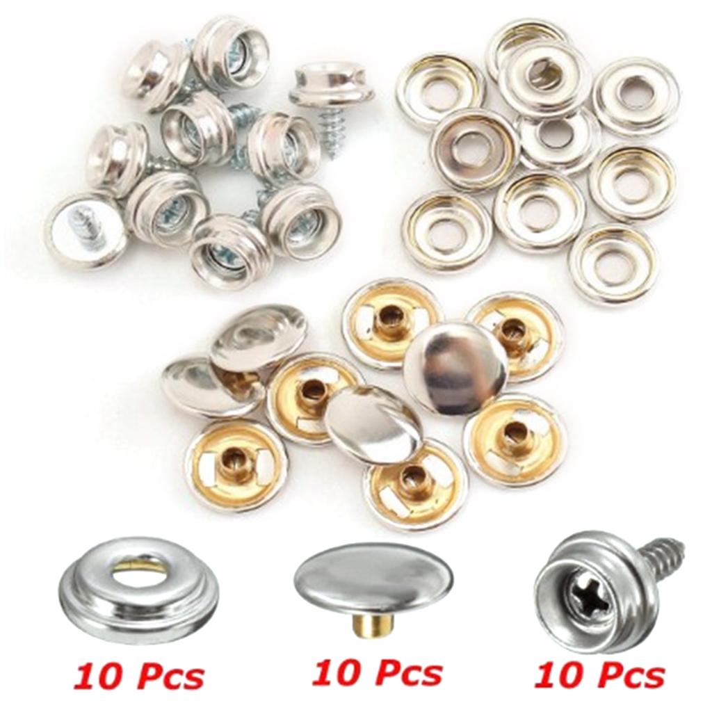 10/25pcs Snap Fastener Kit Tent Marine Boat Furniture Canvas Cover Tools Stainless Sockets Button Car Canopy Accessories