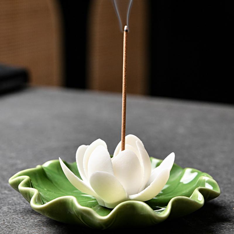 1 комплект, ручная работа, украшение для ароматерапии, курильница с листьями лотоса, ароматическая эстетика, украшение