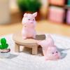 Adorable Miniature Cartoon Pig Figurines Resin Desktop Car Decoration Ornament