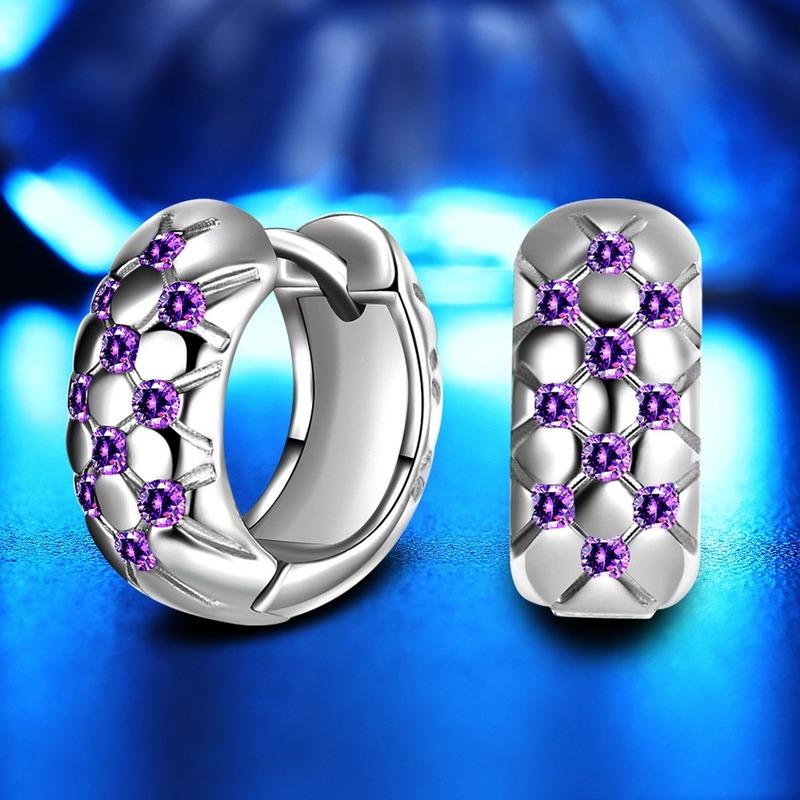 Sace Gems Classic Purple 3A Zircon Earrings for Women Wedding Party Gifts