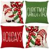 Santa Claus Linen Printed Pillow Cover Home Living Room Sofa Cushion Cover Bedroom Pillow Cover