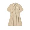 Original Series Woven Fashion Loose Fit Waist Cinching Short Sleeve Dress Women Dresses F11W429302FLK