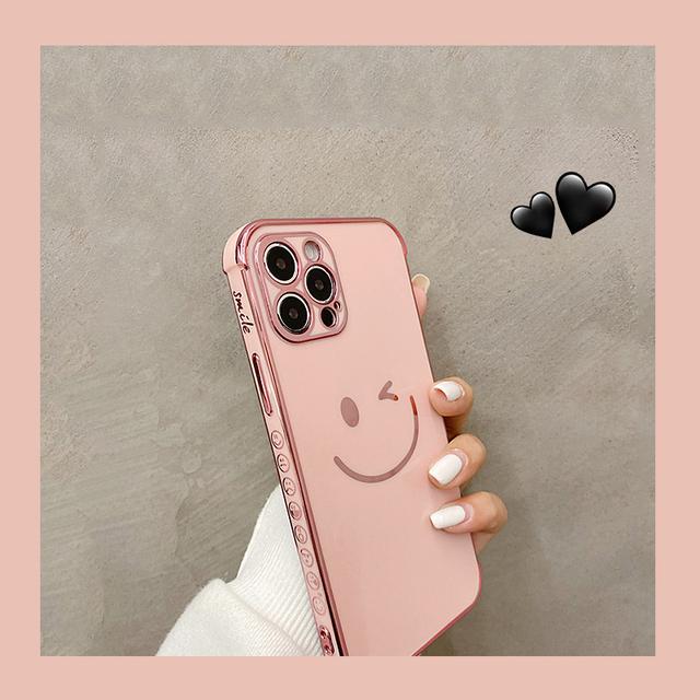 Роскошный позолоченный чехол-бампер с милым смайликом для Iphone 13 12 11 Pro Xs Max X Xr 7 8 Plus, мягкий силиконовый защитный чехол