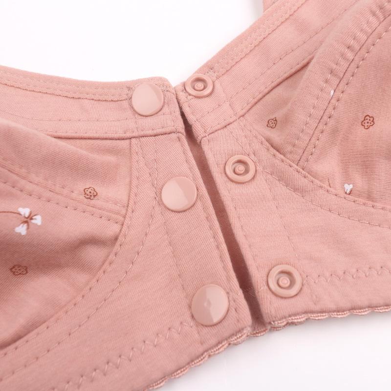 Нижнее белье для пожилых людей, мягкий хлопок, тонкие чашки, пуговицы спереди, женский принт, без стального кольца, тип майки, новый, большой размер, удобный и элегантный бюстгальтер