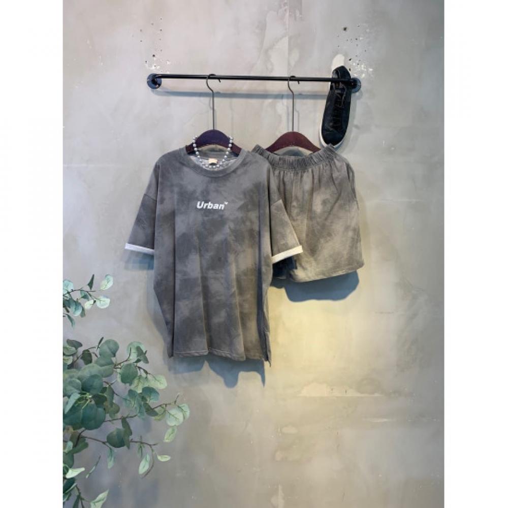 C S In The Room looSe Fit Tie Dye Short Sleeve bandIng ShortS Set 5Color