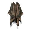 Classical Style Women's Shawl Double-sided Tassel Slit Cape High-end Travel Warm Cape