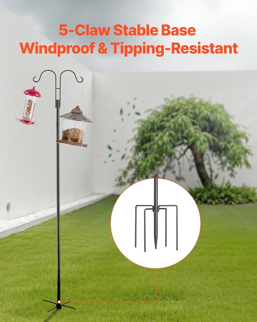 Double Shepherds Hook 8 Pack 1950mm Heavy Duty Bird Feeder Pole