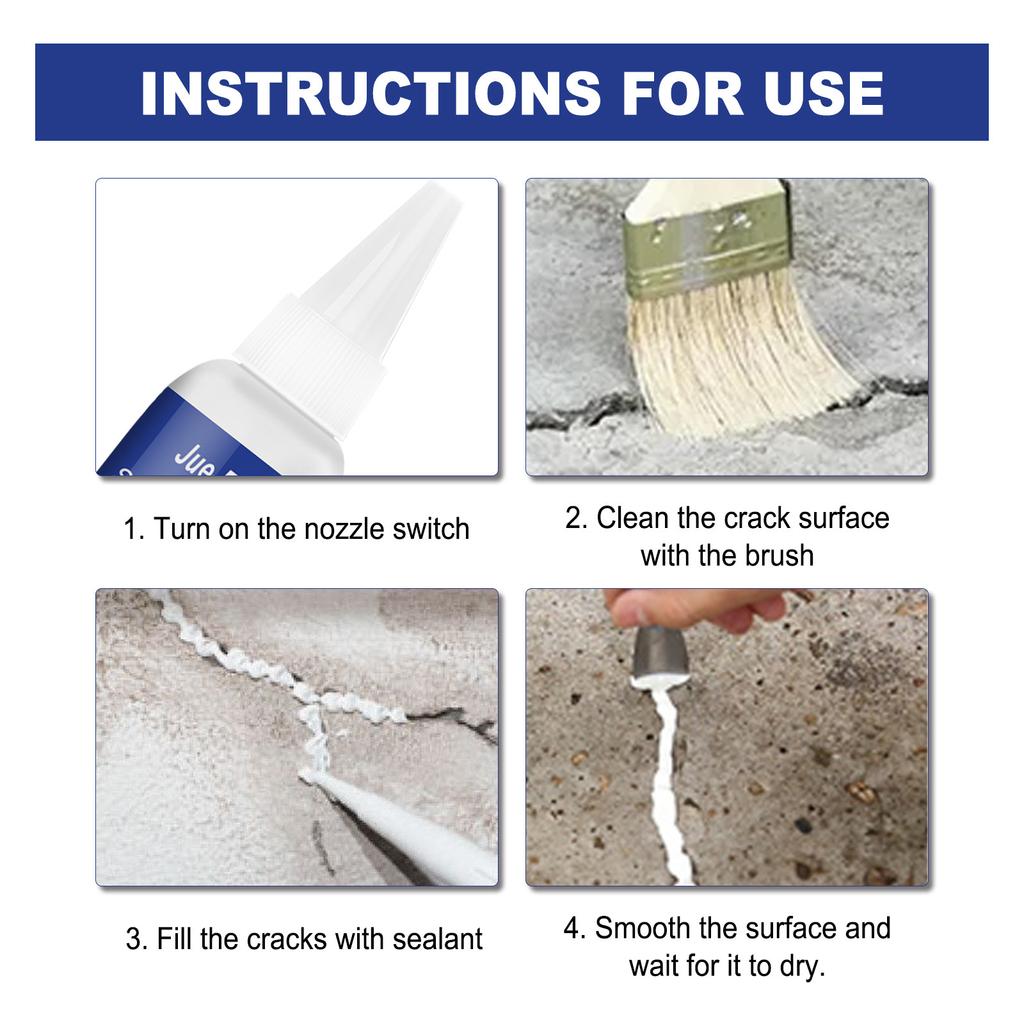 JUE-FISH Гибкий водонепроницаемый герметик для ремонта трещин в стенах, позволяющий избежать разбивания кирпичей и заполнения протечек Многофункциональный водостойкий клей