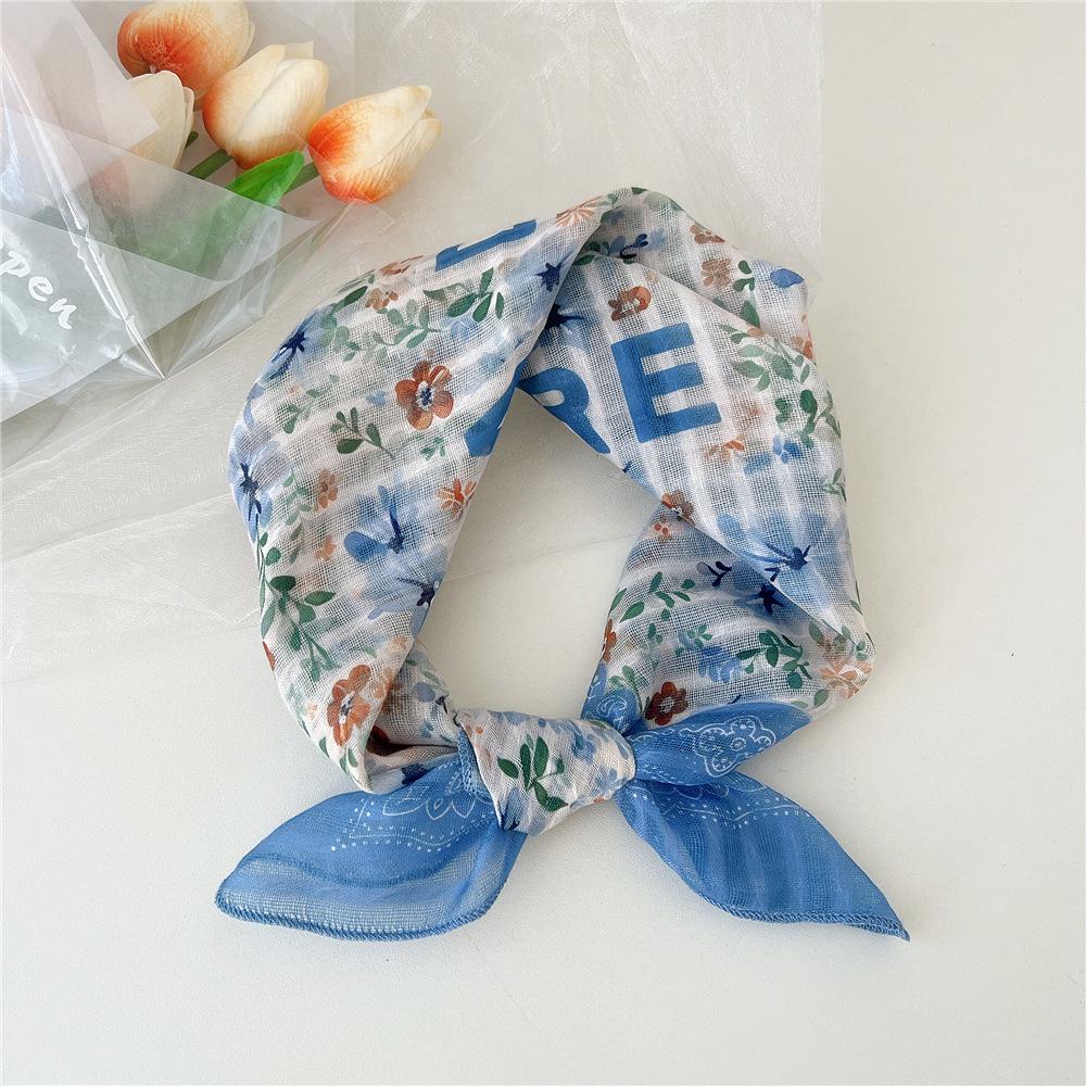 Маленький квадратный шарф из хлопка и льна, шелковый шарф, женский, весна и осень, новый стиль, художественный и универсальный, модный, темпераментный шарф-повязка на голову