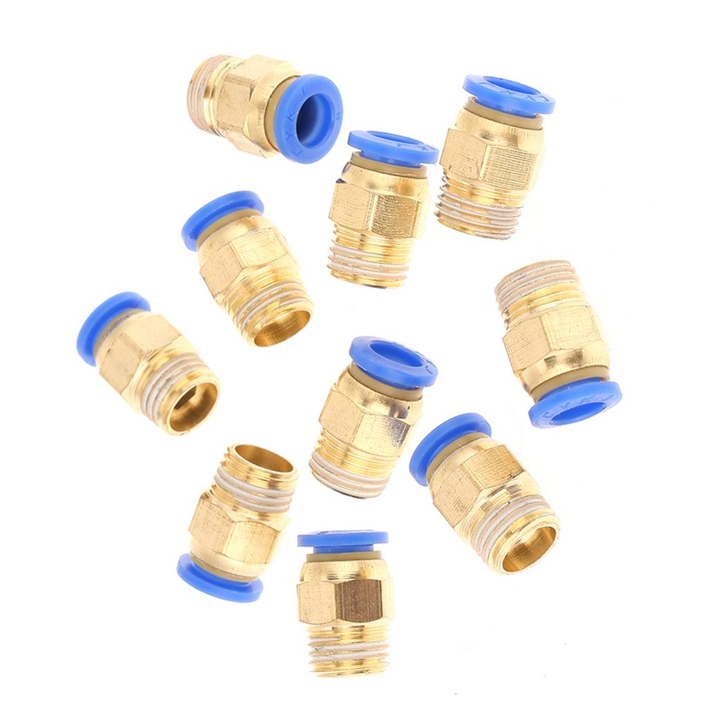 10pcs Pneumatic Quick Connector Air Fittings Adapter 8mm Diameter Thread 1 4BSP Set