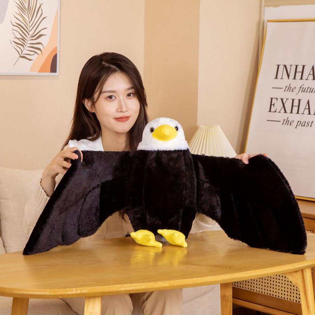 40cm Cute Simulation Spread Wings Eagle Plush Toys Kawaii Plushie Stuffed Soft Lifelike Animal Bird Toys Creative Birthday Gift