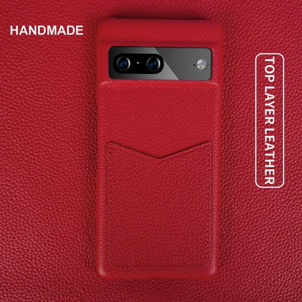 Роскошный чехол для Pixel 7 Pro с держателем для кредитных карт, чехол для телефона из натуральной кожи для Google Pixel6Pro 7A 6pro 6A 5A, защита, Carcasa