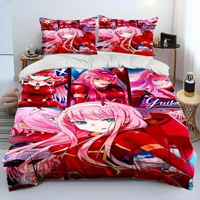 Zero Two DARLING In The FRANXX Аниме Постельное белье Пододеяльник Постельный комплект Одеяло Наволочка Одеяло King Queen Size Мальчики Взрослые