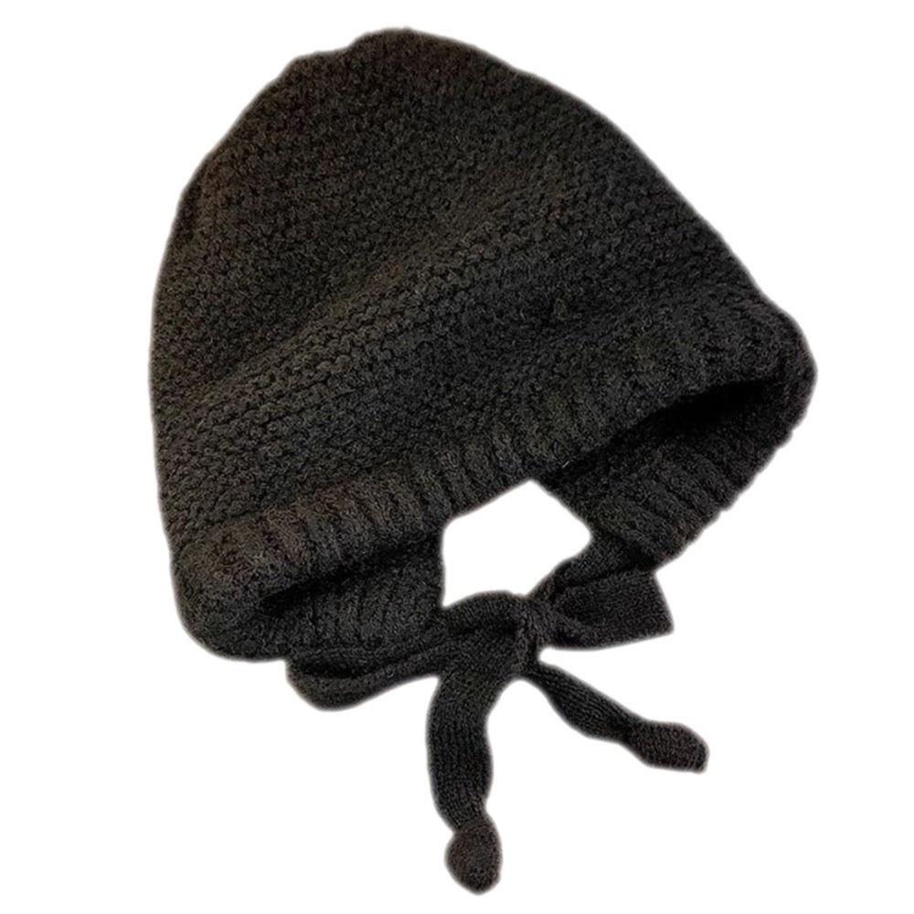 Strap Windproof Rope Knitted Hat Ear Protection Wool Balaclava Hat Cute Pullover Hat  Women