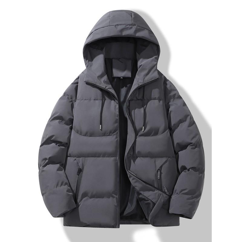 Mens Winter Thick Cotton Puffer Jacket Casual Hooded Warm Coat Youth