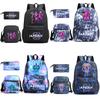 3Pcs/set Anime Printed Backpack with Shoulder Bag Pencil Case for Teenager Student Boy Girl School Bag Large Capacity Waterproof Bookbag Kid Gift