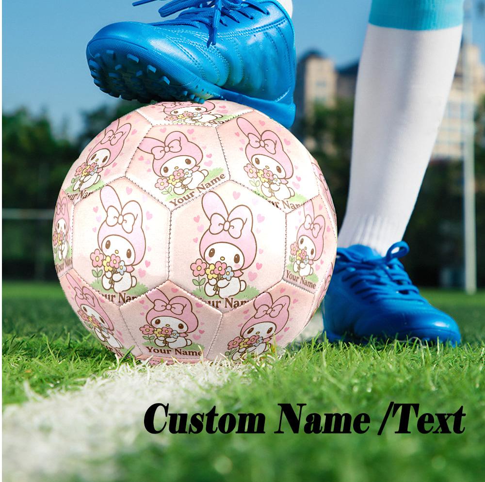 Custom Text Size 5 Soccer Ball, Standard Match Football For OutdoorMy Melody