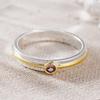 Classic Inlaid Purple CZ Women's Ring Retro Two Color Geometry Daily Wear Party Jewelry Anniversary Gift