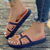 Slippers Women's Summer New Color Blocking One Word Casual Fashion Large Size