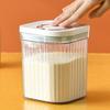 Portable Stripe Pattern Milk Powder Storage Box with Spoon Plastic Milk Powder Can Leakproof Sealed Grains Storage Jar Travel