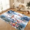 Horse Theme Soft Crystal Velvet Rug Custom Name & Text Print Non Slip Floor Rug for Bedroom Living Room