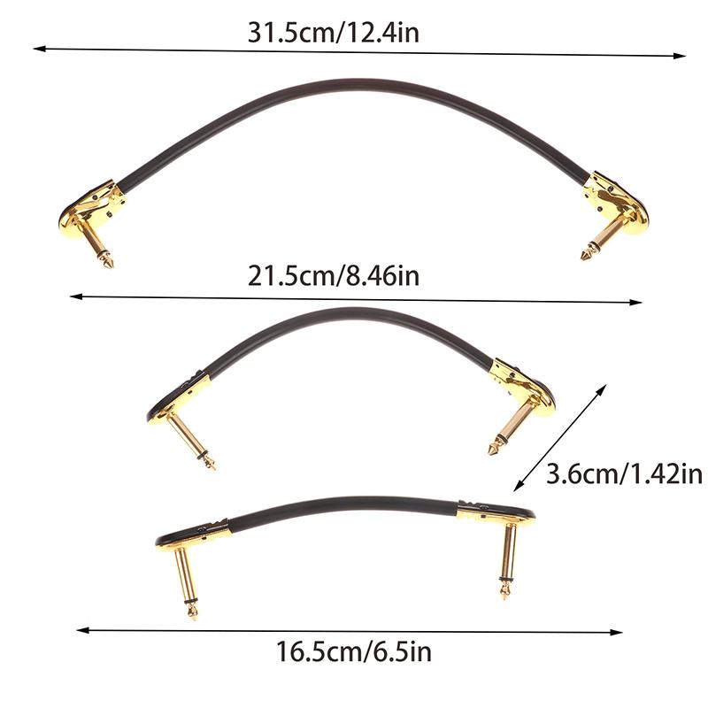 For Guitar Effects Pedal Instruments 15/20/30CM Anti-Noise Guitar Patch Cable 1/4" Right Angle Oxygen-Free Audio Line Jack Plug