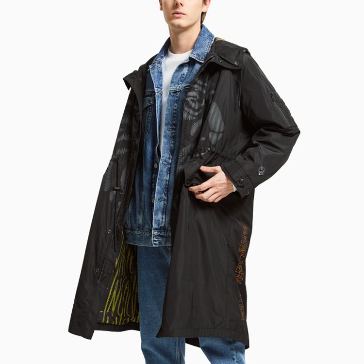 Calvin Klein Куртка средней длины с капюшоном и принтом головы тигра, куртка унисекс, черная J400118-BEH