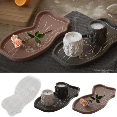 DIY Абстрактный поднос с человеческими линиями, силиконовая форма для эпоксидных, цементных и гипсовых изделий