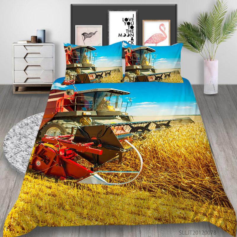 3D Bedding Set Vehicle Pattern Quilt Cover and Pillowcase 2 or 3 Pieces of Aircraft or Bicycle Printed Full-size Washable and Comfortable Bedding