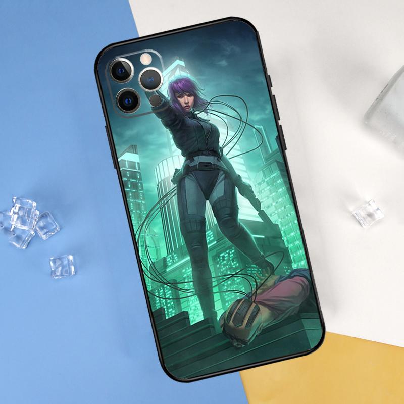 Чехол для телефона с аниме «Призрак в доспехах» для iPhone 16 Pro 15 Pro 11 13 14 Pro Max 12 Mini XR 16 15 Plus 16e Защитный чехол