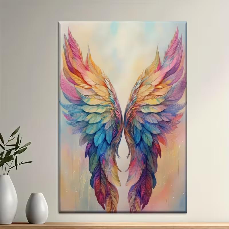 Colorful Wings Unframed, Wall decoration, living room, library, office, cafe, bar,