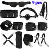 VaHppy SM BDSM Bondage Exquisite Sets 4colors Plush Leather Erotica Sex Toys for Couples Handcuffs Flirting