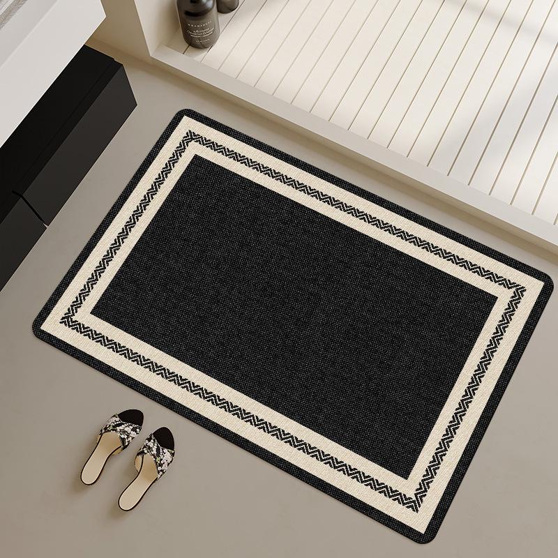 Minimalist Two-Tone Diatomaceous Earth Bathroom Mat Absorbent Quick Dry Non Slip Shower Floor Mat Home Decor
