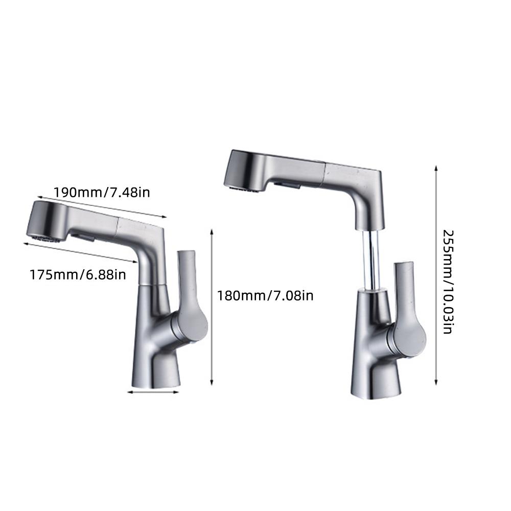 Поворотные и подъемные кухонные смесители с выдвижным распылителем, регулируемая по высоте, поворот на 360 градусов