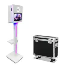 DSLR Photo Booth Machine with 15.6 Inch Touch Screen, Photobooth Machine with Flight Case & RGB Light for Party Events Rental