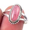 Natural Rhodochrosite Gemstone Handmade 925 Solid Sterling Silver Ring S.8 I7V19