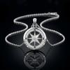 VVS Moissanite Compass Pendant S925 Silver Engraved Love Message Women Necklace