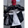 Cross-border American Retro PU Leather Racing Zipper Moto Embroidered Baseball Jacket - Trendy Brand Loose-Fit Dual Jacket