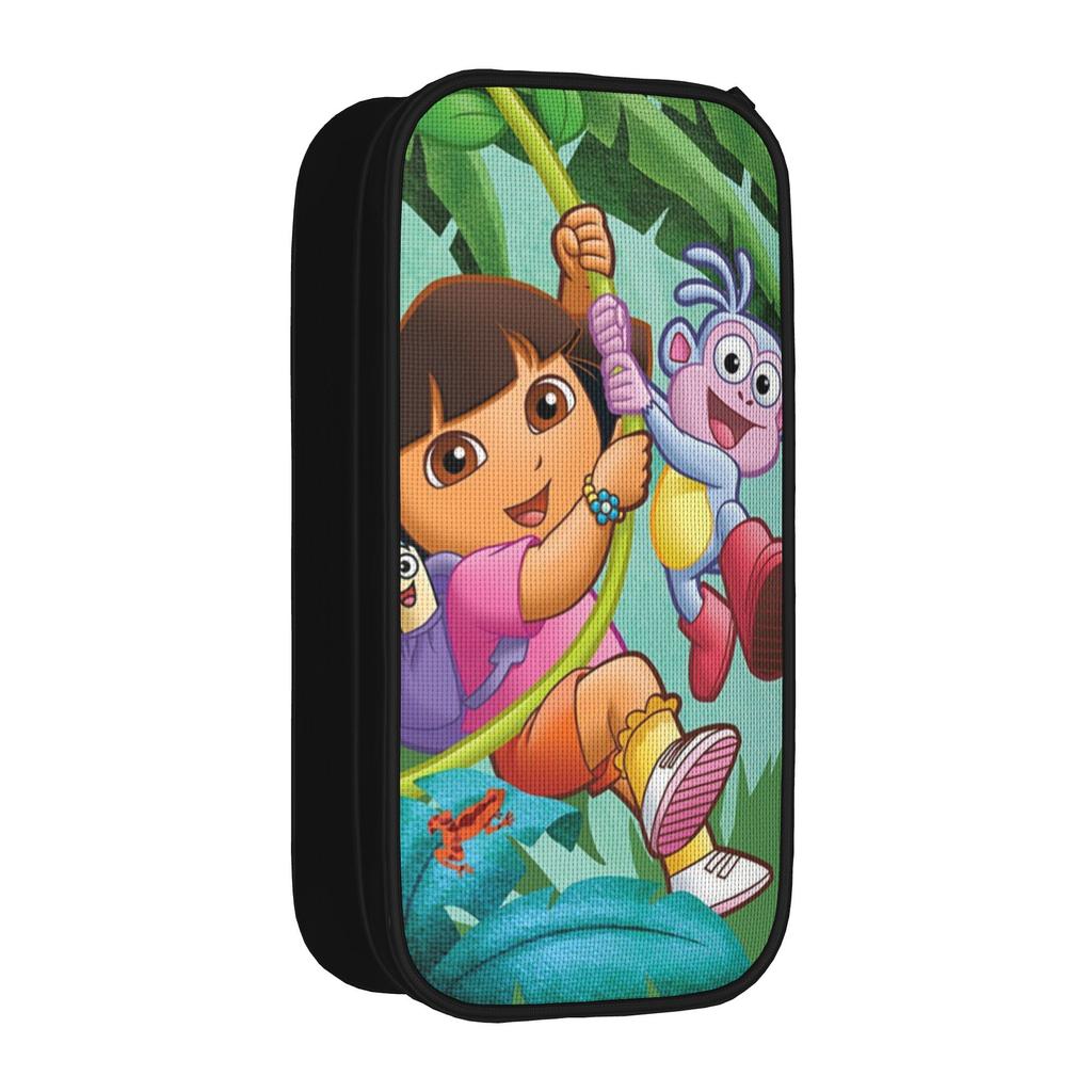 Doraa-Explorers Cartoon Pencil Case Creative Pen Holder Bags Girl Boy Big Capacity Students School Zipper Pencil Box