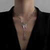 Super Cool Personality Thorn Butterfly Love Pendant Necklace Female Summer Niche Design Sense Advanced Temperament Collarbone Chain Tide