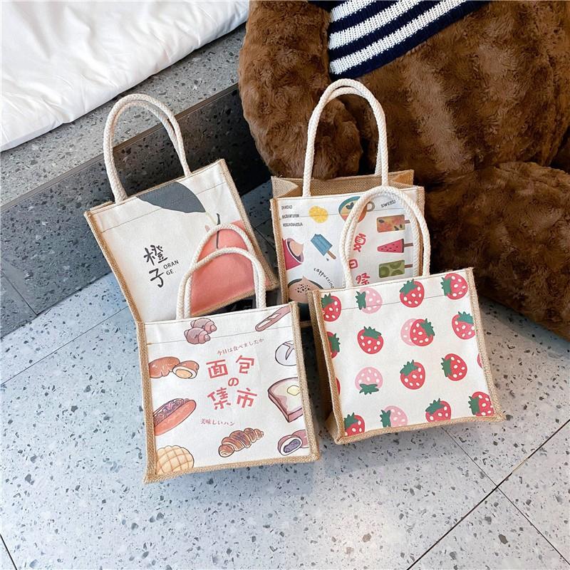 Canvas Bucket Tote Bag for Women, Minimalist Zipper Shoulder Handbag, Japanese Style Daily Commute Bag, Street Fashion Purse KTB
