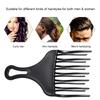 1Pc Hair Comb Insert Afro Hair Pick Comb Hair Fork Comb Plastic High & Low Gr Comb Hairdressing Styling Tool Black for Man & Woman