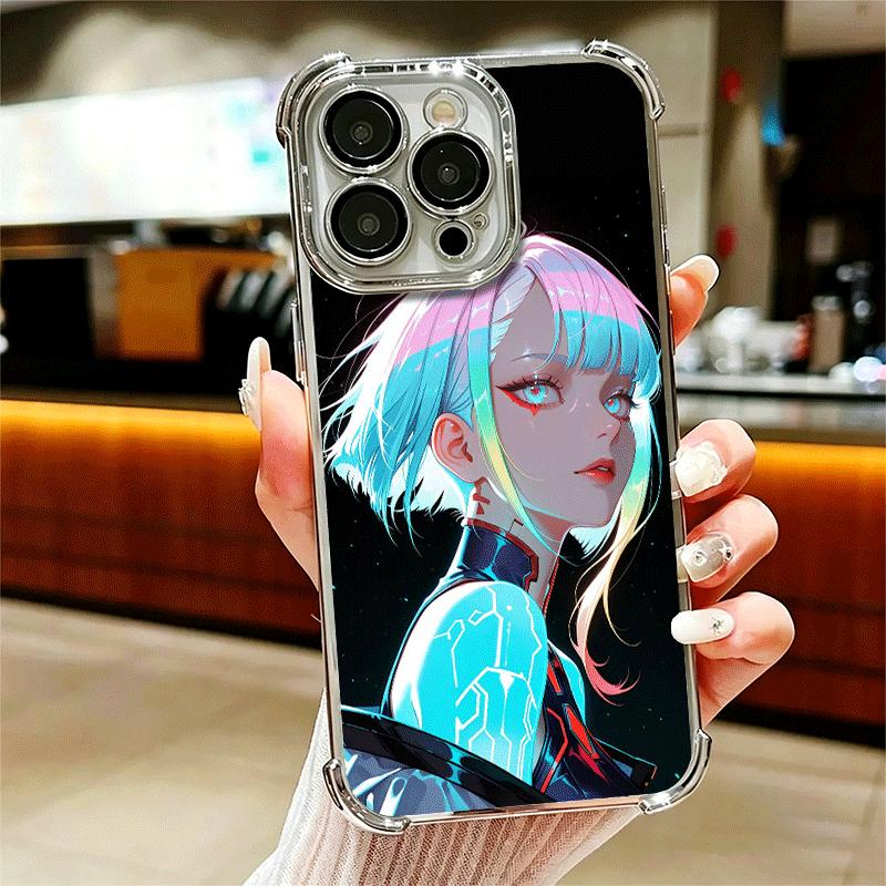 Аниме Cyberpunk Edgerunners Люси Мягкий чехол для телефона для iPhone 15 16 17 Air 14 Pro Max 16E Plus 13 12 Mini Покрытие Защита от падения Fundas