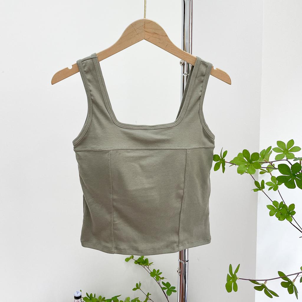 Женский летний хлопковый жилет с белым низом, подкладкой на груди, бретелькой на одно тело, безрукавкой, приталенный квадратный воротник