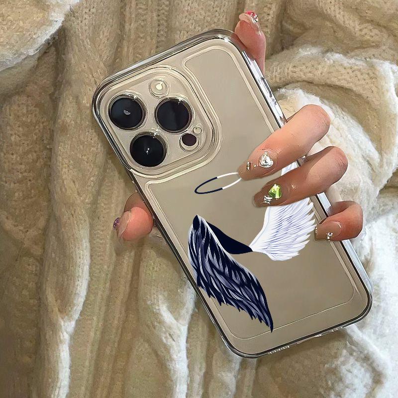 Крутой чехол-накладка с крыльями демона для iPhone 17 Air 16 15 14 13 12 11 Pro Max Plus Mini Xs X 8 7 Мягкий прозрачный чехол Fundas