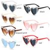 Korean Heart-Shaped Frame Pearl Decoration Sunglasses Travel Sun-Protective Bridal Glasses Bride Eyewear Outdoor
