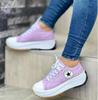 2022 Women's Korean Style High-Top Canvas Shoes: Breathable, Height-Increasing Spring & Autumn Casual Sneakers Sold Out In Large Quantities.